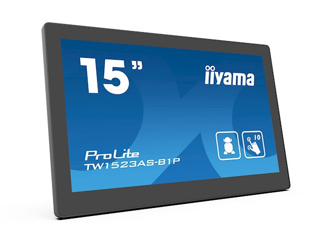 iiyama ProLite TW1523AS-B1P, 15.6” Full HD PCAP 10pt touch screen with Android and POE Technology image 1