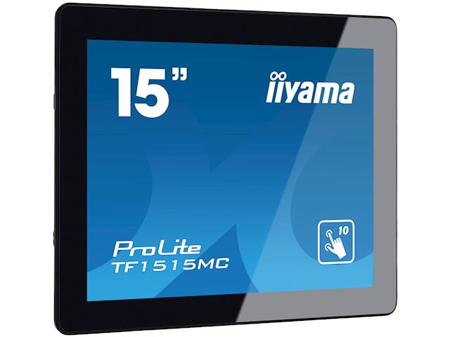 iiyama Prolite monitor TF1515MC-B2 15" Black, 1024 x 768 resolution, Projective Capacitive 10pt Touch, equipped with touch through glass function, (Mounting brackets not included) image 1