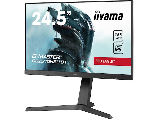 iiyama G-Master Red Eagle gaming monitor GB2570HSU-B1 24.5", 0.5ms MPRT, 165Hz refresh rate, Black, FreeSync, HDMI, Display Port, USB Hub image 1