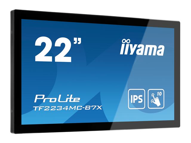 iiyama ProLite monitor TF2234MC-B7X 22", PCap touch through glass, 10pt touch, HDMI, DP, 16:9, IPS, Scratch resistive, Anti-fingerprint coating image 2