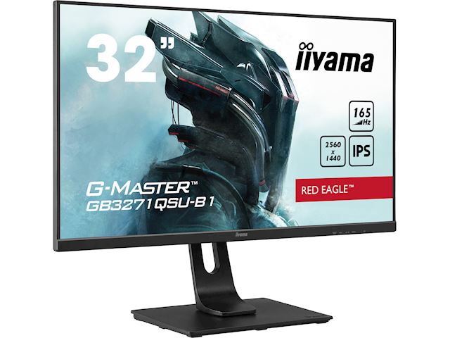 iiyama G-Master Red Eagle gaming monitor GB3271QSU-B1 32" Black, 2560 x 1440, 1ms, 165hz, FreeSync, HDMI, Display Port, Height Adjustable image 3