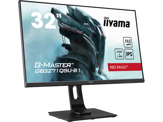 iiyama G-Master Red Eagle gaming monitor GB3271QSU-B1 32" Black, 2560 x 1440, 1ms, 165hz, FreeSync, HDMI, Display Port, Height Adjustable image 1