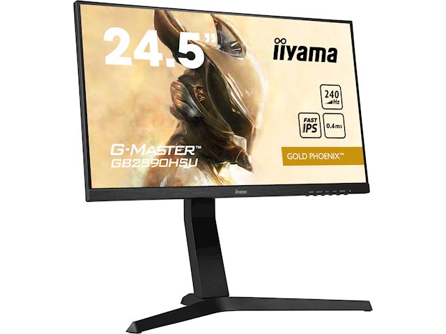 iiyama G-Master Gold Phoenix gaming monitor GB2590HSU-B1 24.5" Black, Ultra Slim Bezel, Full HD, 240Hz, 0.4ms, FreeSync, HDMI, Display Port, USB Hub image 1