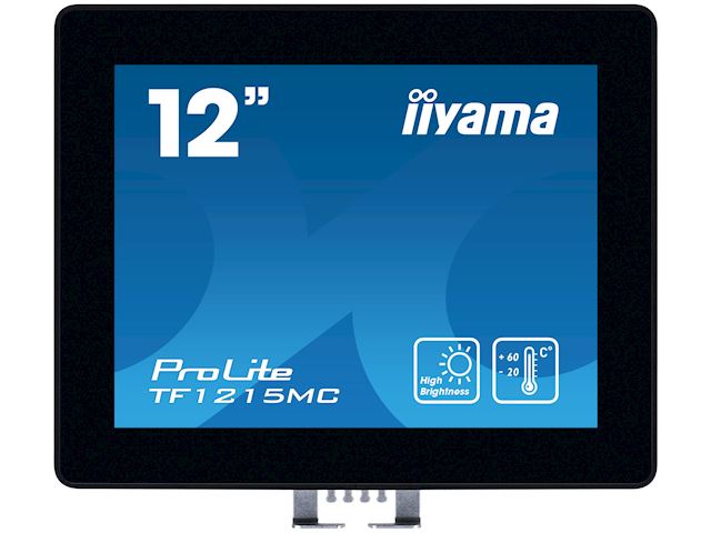 iiyama Prolite monitor TF1215MC-B1 12.1" Black, 1024 x 768 resolution, Projective Capacitive 10pt Touch, touchscreen solution for pick-up points image 0