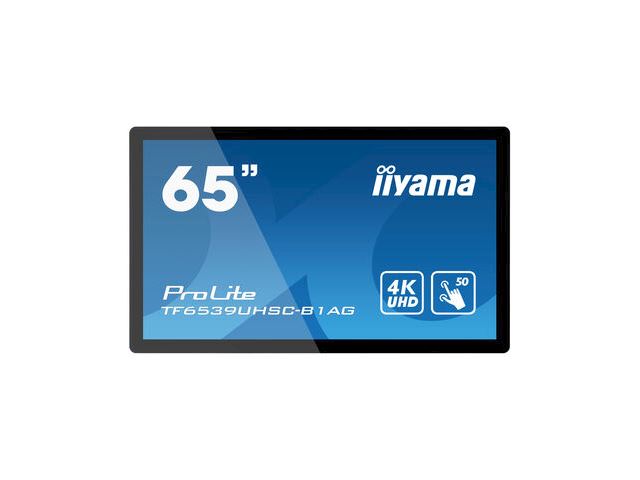 iiyama Prolite monitor TF6539UHSC-B1AG 65" Black, IPS, Anti Glare, 4K UHD,  Projective Capacitive 50pt Touch, 24/7, Landscape/Portrait/Face-up, Open Frame image 0