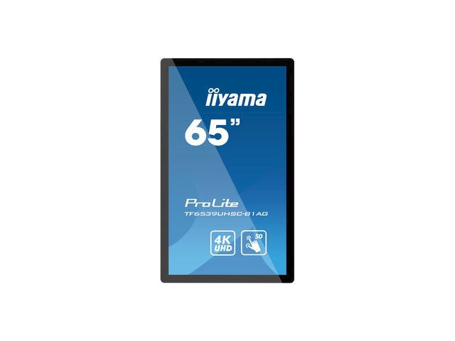 iiyama Prolite monitor TF6539UHSC-B1AG 65" Black, IPS, Anti Glare, 4K UHD,  Projective Capacitive 50pt Touch, 24/7, Landscape/Portrait/Face-up, Open Frame image 3