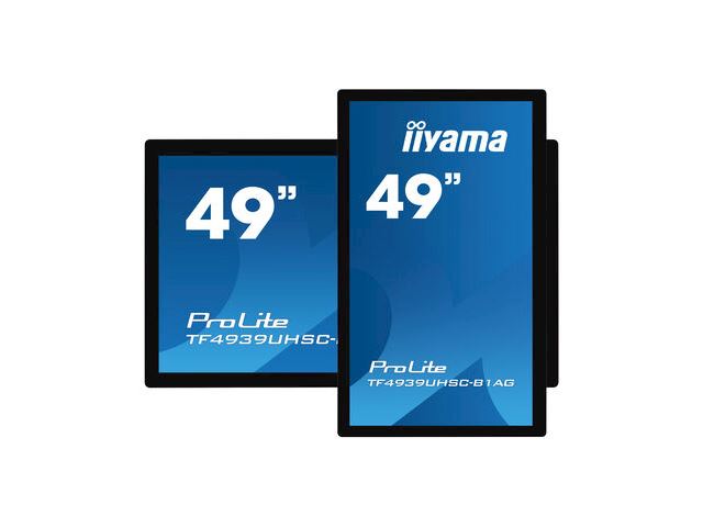 iiyama Prolite monitor TF4939UHSC-B1AG 49"  Black, IPS, Anti Glare, 4K UHD,  Projective Capacitive 15pt Touch, 24/7, Landscape/Portrait/Face-up, Open Frame, IP54 rated image 3