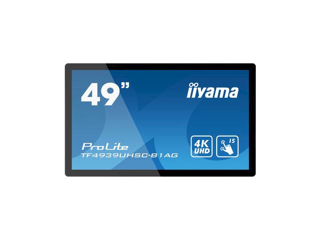 iiyama Prolite monitor TF4939UHSC-B1AG 49"  Black, IPS, Anti Glare, 4K UHD,  Projective Capacitive 15pt Touch, 24/7, Landscape/Portrait/Face-up, Open Frame, IP54 rated image 0