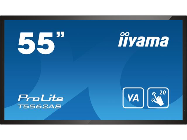 iiyama ProLite monitor T5562AS-B1 55", P-Cap 20pt Touch, 4K, VA panel Touch Screen with Android OS image 1