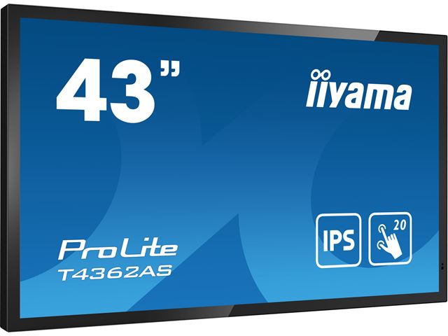 iiyama ProLite monitor T4362AS-B1 43" Projective Capacitive 20pt touch, 4K touch screen with Android OS and Anti-Glare image 2
