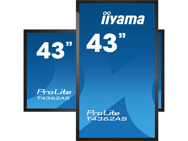 iiyama ProLite monitor T4362AS-B1 43" Projective Capacitive 20pt touch, 4K touch screen with Android OS and Anti-Glare image 3
