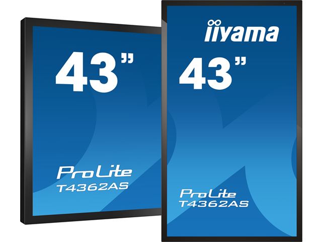 iiyama ProLite monitor T4362AS-B1 43" Projective Capacitive 20pt touch, 4K touch screen with Android OS and Anti-Glare image 0