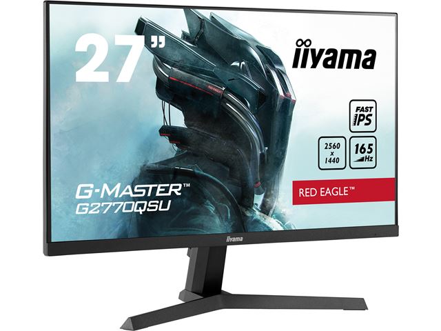iiyama G-Master Red Eagle gaming monitor G2770QSU-B1 27" Black, Ultra Slim Bezel, IPS, 165Hz, 0.5ms, FreeSync, HDMI, Display Port, USB Hub image 0
