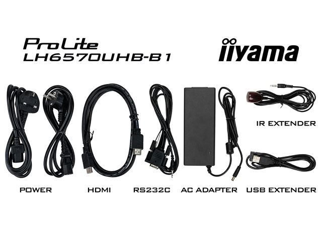 iiyama Prolite monitor LH6570UHB-B1 65" VA, Slim Bezel, 4K UHD, 24/7, Landscape/Portrait, 700cd/m2 brightness image 8