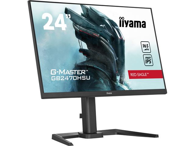 iiyama G-Master Red Eagle gaming monitor GB2470HSU-B5 23.8" Height Adjustable, Full HD, 165Hz, 0.8ms, FreeSync, HDMI, Display Port, USB Hub image 0