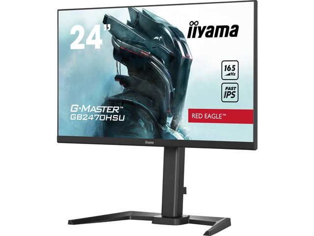 iiyama G-Master Red Eagle gaming monitor GB2470HSU-B5 23.8" Height Adjustable, Full HD, 165Hz, 0.8ms, FreeSync, HDMI, Display Port, USB Hub image 1