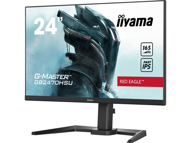 iiyama G-Master Red Eagle gaming monitor GB2470HSU-B5 23.8" Height Adjustable, Full HD, 165Hz, 0.8ms, FreeSync, HDMI, Display Port, USB Hub image 2
