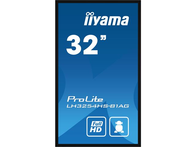 iiyama ProLite LH3254HS-B1AG 32", IPS, Full HD, 24/7 Hours Operation, HDMI, 10w Speakers, Landscape/Portrait, Android OS and FailOver image 1
