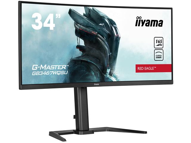 iiyama G-Master Red Eagle curved gaming monitor GB3467WQSU-B5 34" Black, 165hz, 3440x1440 res, 0.4ms, FreeSync, 2 x HDMI/DisplayPort with USB Hub image 0