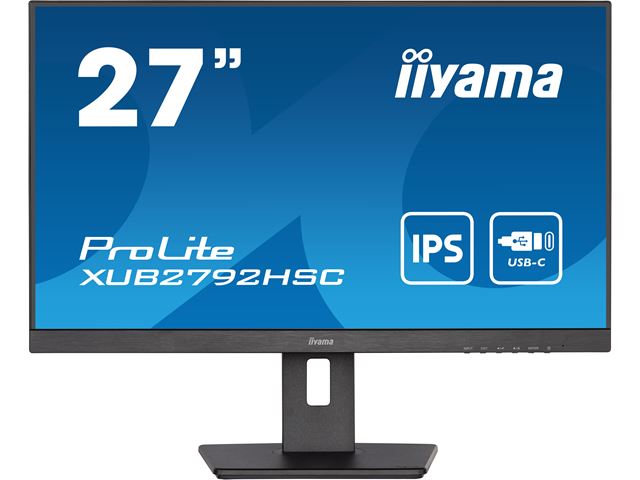 iiyama ProLite Monitor XUB2792HSC-B5 27", Black, Height Adjustable, IPS Panel, USB-C connection with power image 0