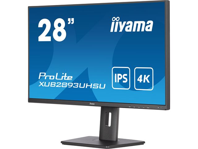 iiyama ProLite XUB2893UHSU-B5, 28", IPS panel, 4K resolution, 3-side borderless design, Height Adjustable stand, flicker free & blue light reducer image 4