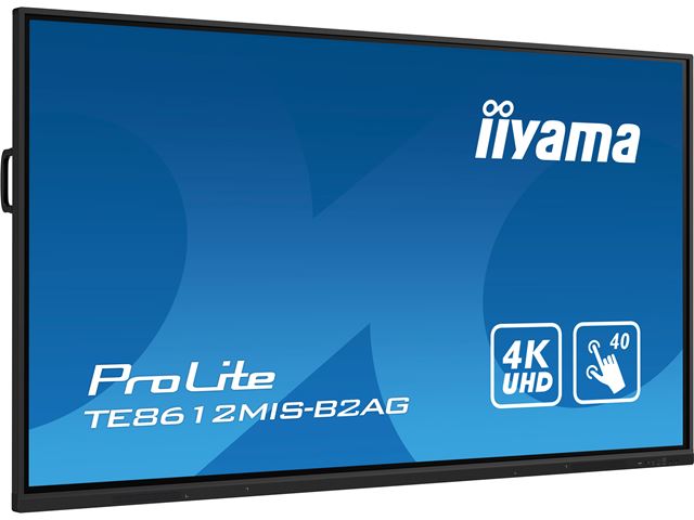 iiyama ProLite TE8612MIS-B2AG 86", 4k UHD, Infrared 40pt touch, PC slot, 24/7, VA, Anti-glare coating, 32GB internal memory, HDMI, USB-C, Android 11 OS image 2