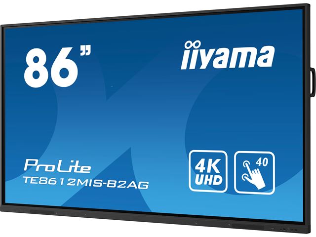 iiyama ProLite TE8612MIS-B2AG 86", 4k UHD, Infrared 40pt touch, PC slot, 24/7, VA, Anti-glare coating, 32GB internal memory, HDMI, USB-C, Android 11 OS image 3