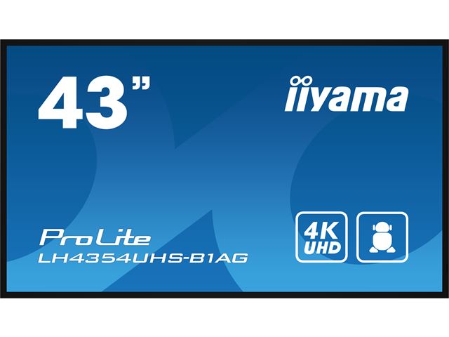 iiyama ProLite monitor LH4354UHS-B1AG 43", Digital Signage, IPS, HDMI, DisplayPort, 4K, 24/7, Landscape/Portrait, Media Player, Intel® SDM slot, Wifi, Anti-Glare image 0