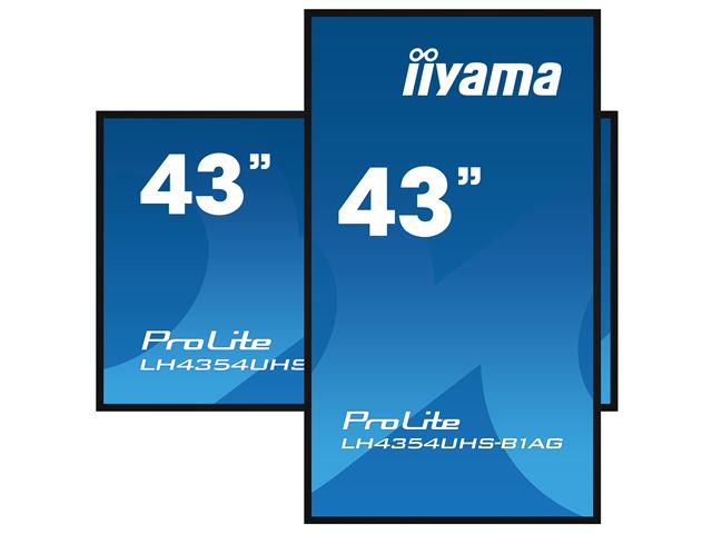 iiyama ProLite monitor LH4354UHS-B1AG 43", Digital Signage, IPS, HDMI, DisplayPort, 4K, 24/7, Landscape/Portrait, Media Player, Intel® SDM slot, Wifi, Anti-Glare image 3