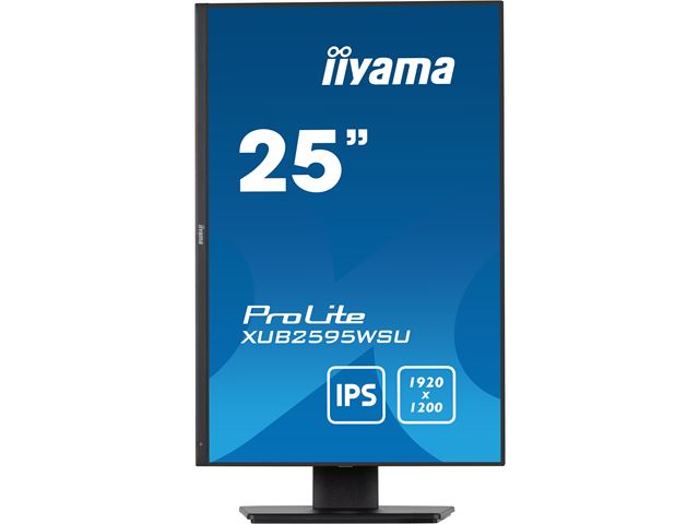 iiyama ProLite monitor XUB2595WSU-B5, 25", IPS, Height Adjustable and Pivot function, 1920 x 1200, HDMI, DisplayPort, USB Hub, FreeSync  image 1