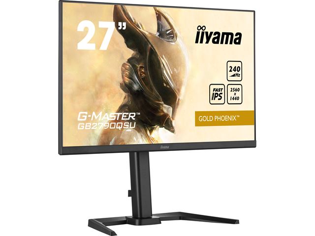 iiyama G-Master Gold Phoenix gaming monitor GB2790QSU-B5 27", 2560 x 1440, 1ms, FreeSync Premium, Display Port, 240hz refresh rate, Height Adjustable image 2