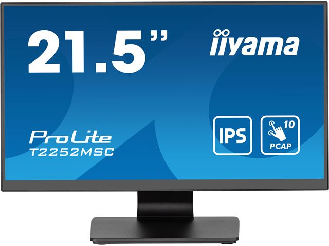 iiyama ProLite monitor T2252MSC-B2  22" Black, IPS, Full HD, Projective Capacitive 10pt touch, HDMI, Display Port image 0