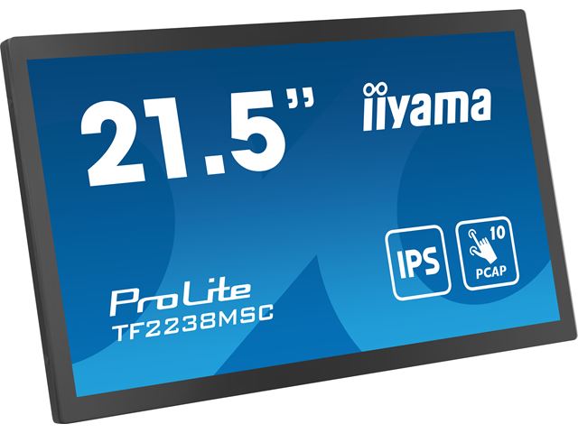 iiyama ProLite monitor TF2238MSC-B1 22", Optical bonded PCap, edge to edge glass, 10pt touch, Anti-glare, HDMI, DP, IPS, Scratch resistive, Anti-fingerprint coating image 4