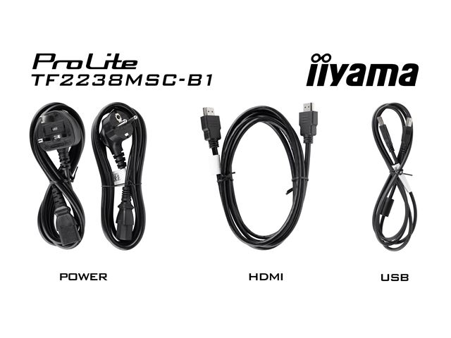 iiyama ProLite monitor TF2238MSC-B1 22", Optical bonded PCap, edge to edge glass, 10pt touch, Anti-glare, HDMI, DP, IPS, Scratch resistive, Anti-fingerprint coating image 10