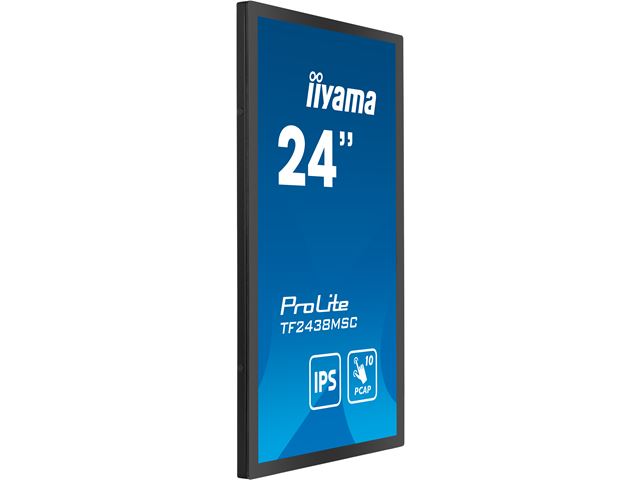 iiyama ProLite monitor TF2438MSC-B1 24", Optical bonded PCap, edge to edge glass, 10pt touch, Anti-glare, HDMI, DP, IPS, Scratch resistive, Anti-fingerprint coating image 3