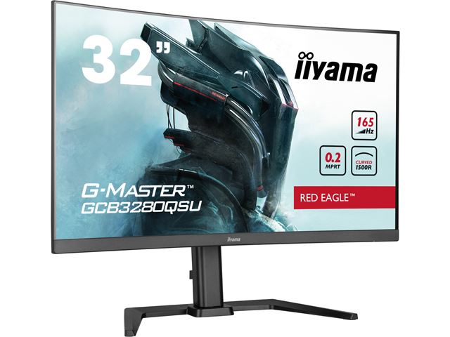 iiyama G-Master Red Eagle curved gaming monitor GCB3280QSU-B1 32" Black, 2560 x 1440, 0.2ms, 144hz, FreeSync, HDMI, Display Port, Height Adjustable image 1