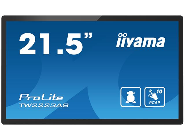 iiyama ProLite TW2223AS-B1, 22” Full HD PCAP 10pt touch screen with Android and edge-to-edge glass design image 0