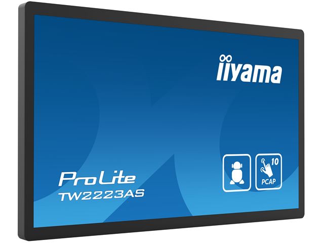 iiyama ProLite TW2223AS-B1, 22” Full HD PCAP 10pt touch screen with Android and edge-to-edge glass design image 2