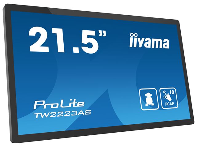 iiyama ProLite TW2223AS-B1, 22” Full HD PCAP 10pt touch screen with Android and edge-to-edge glass design image 3