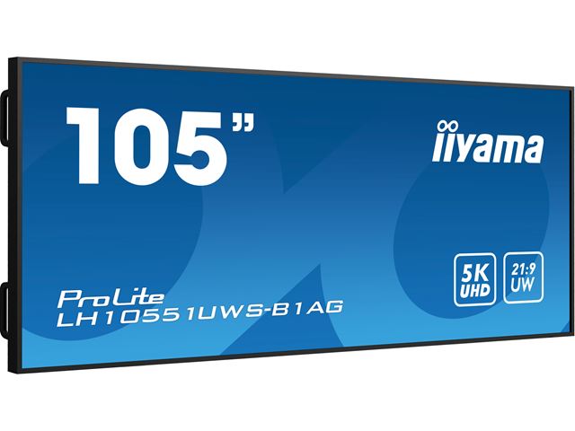 iiyama ProLite LH10551UWS-B1AG 105", specialised 21:9 panoramic commercial signage, 24/7, 5K, IPS, HDMI, landscape/portrait, OPS slot, Anti-Glare image 2