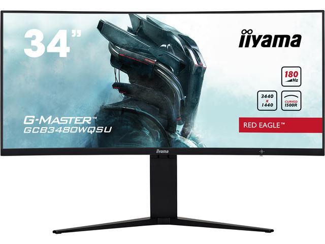 iiyama G-Master Red Eagle curved gaming monitor GCB3480WQSU-B1 34" Black, 3440 x 1440, 0.4ms, 180hz, FreeSync, HDMI, Display Port, Height Adjustable image 0