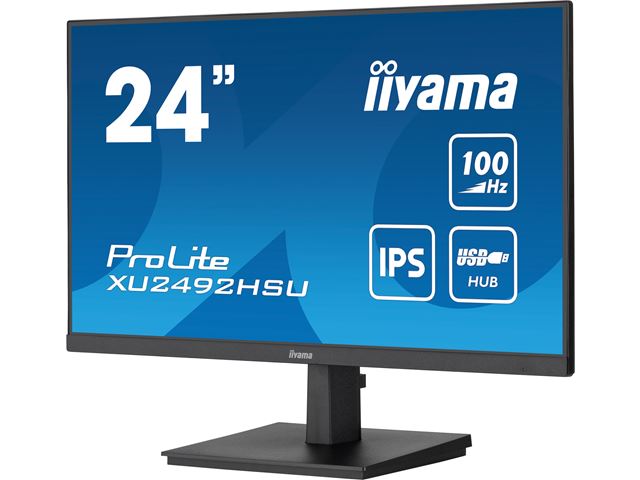 iiyama ProLite monitor XU2492HSU-B6 24" IPS, Full HD, Black, Ultra Slim Bezel, HDMI, Display Port, USB Hub with 100Hz refresh rate image 3