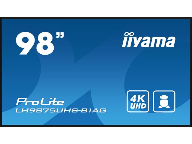 iiyama ProLite LH9875UHS-B1AG 98", 24/7, 4K, IPS, HDMI, landscape/portrait, Wifi, Android OS, FailOver and Intel® SDM slot, Anti-Glare image 0