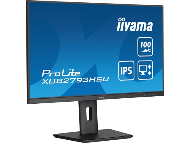 iiyama ProLite monitor XUB2793HSU-B6, 27" 3-side borderless design, IPS, 100hz, Height Adjustable and pivot function, HDMI, DisplayPort, FreeSync, Flicker free image 3