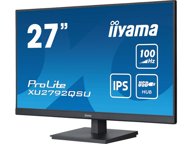 iiyama ProLite monitor XU2792QSU-B6 27" IPS, 2560x1440, 100hz, FreeSync, Ultra Slim Bezel, Black, HDMI, Display Port, USB Hub,  image 3