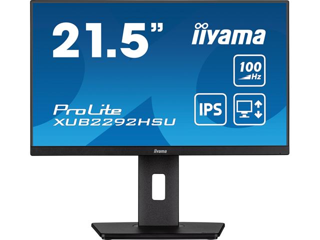 iiyama ProLite monitor XUB2292HSU-B6 22" IPS, Height adjustable, HDMI, 100Hz refresh rate image 0