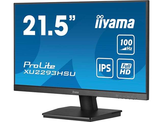 iiyama ProLite monitor XU2293HSU-B6 22" IPS, 3-side borderless, Full HD, HDMI, 100hz refresh rate, USB Hub image 3