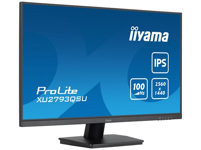 iiyama ProLite XU2793QSU-B6 monitor, 3-side borderless, IPS, WQHD res, HDMI, DisplayPort, Flicker free and Blue light reducer, 100 hz, USB hub image 1