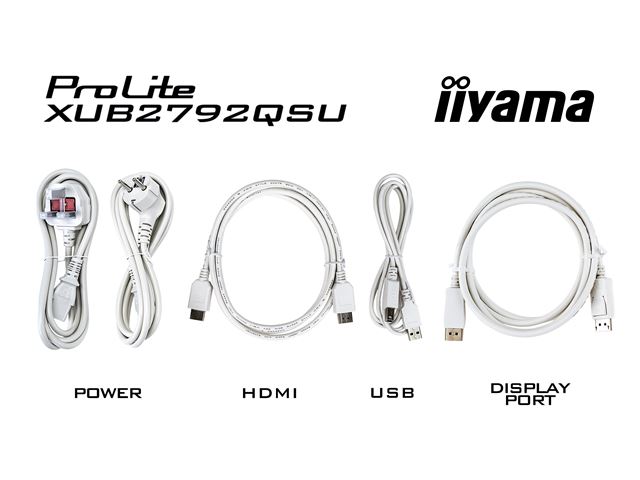 iiyama ProLite monitor XUB2792QSU-W6 27" IPS, 2560x1440, FreeSync, 3-side borderless, White, HDMI, Display Port, USB Hub, Height Adjustable, 100 hz image 13
