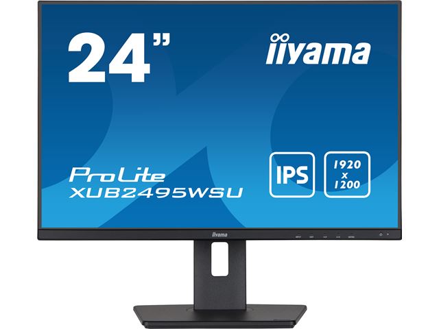 iiyama Prolite monitor XUB2495WSU-B5 24" IPS, 1920 x 1200, Black, DP, HDMI, USB Hub, 100% sRGB, Height Adjustable, 16:10 image 0